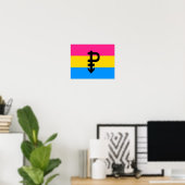 Poster Drapeau de fierté pansexuel (Bureau à domicile)
