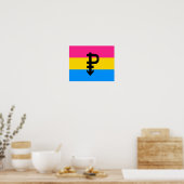 Poster Drapeau de fierté pansexuel (Cuisine)
