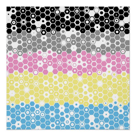 Poster Drapeau de fierté polygender abstrait géométrique  (Devant)