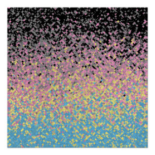 Poster Drapeau de fierté polygender pixelisé funky tripan