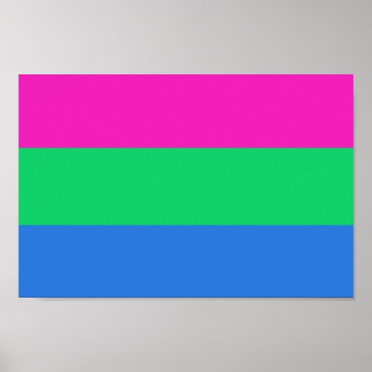 Poster Drapeau de fierté polysexuelle (Devant)