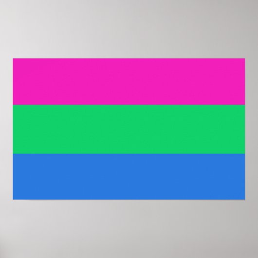 Poster Drapeau de fierté polysexuelle (Devant)