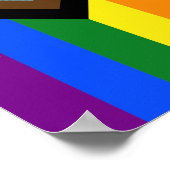 Poster Drapeau de fierté Progress de SlipperyJoe's six ba (Coin)