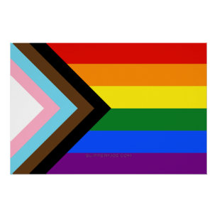 Poster Drapeau de fierté Progress Pride de SlipperyJoe si