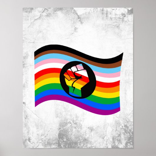 Poster Drapeau de fierté QPOC agité (Devant)