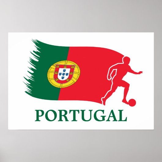 Poster Drapeau de football du Portugal (Devant)