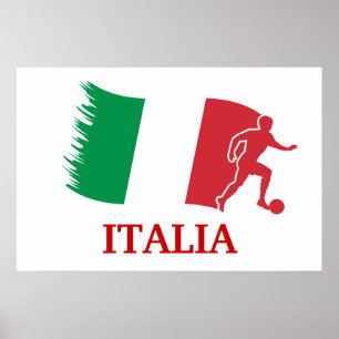 Poster Drapeau de football italien