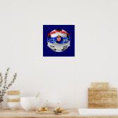Poster Drapeau de football serbe de serbie avec des objet (Cuisine)