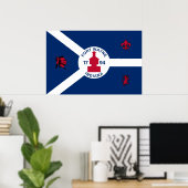 Poster Drapeau de Fort Wayne, Indiana, États-Unis (Bureau à domicile)