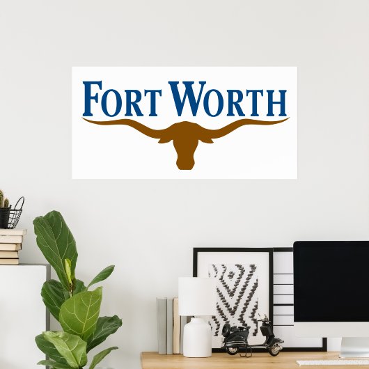 Poster Drapeau de Fort Worth (Texas) (Bureau à domicile)