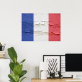 Poster Drapeau de France Patiné (Bureau à domicile)