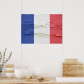 Poster Drapeau de France Patiné (Cuisine)