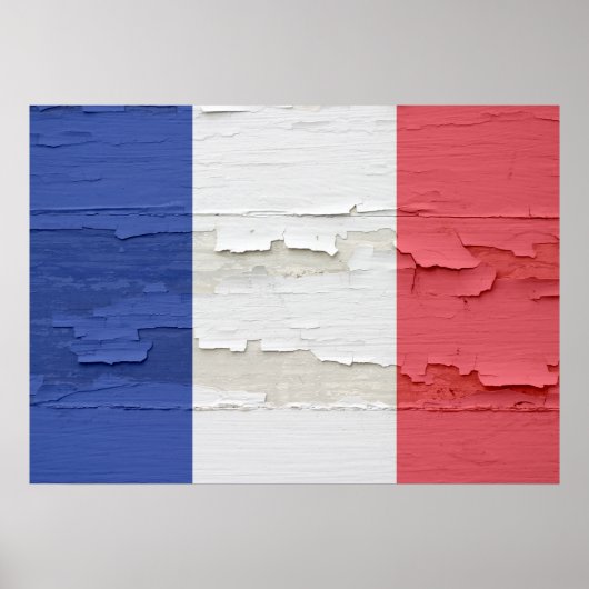Poster Drapeau de France Patiné (Devant)