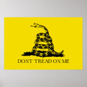 Poster Drapeau de Gadsden à serpent à sonnette : Lutte, R (Devant)