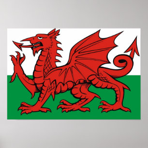 Poster Drapeau de Gallois, "byth de Cymru AM",    le