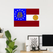 Poster Drapeau de Géorgie (Bureau à domicile)
