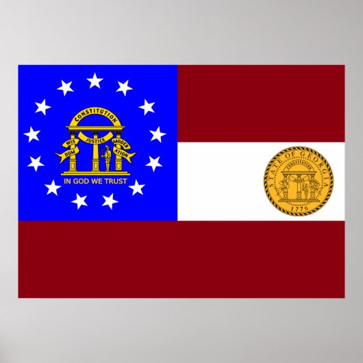 Poster Drapeau de Géorgie (Devant)