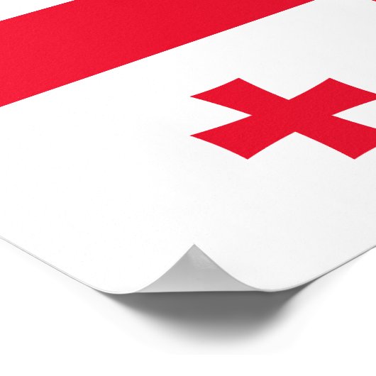 Poster Drapeau de Géorgie (Coin)