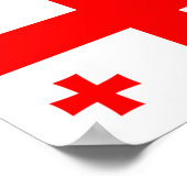 Poster Drapeau de Géorgie (Coin)