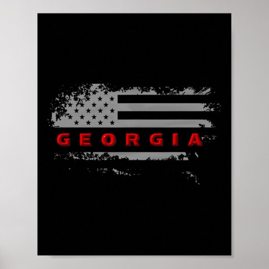 Poster Drapeau de Géorgie États-Unis  (Devant)