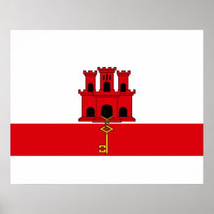 Poster Drapeau de Gibraltar