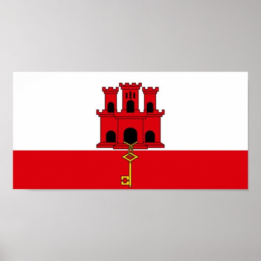 Poster Drapeau de Gibraltar (Devant)