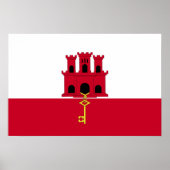 Poster Drapeau de Gibraltar (Devant)