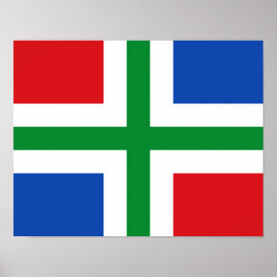 Poster Drapeau de Groningen (province)