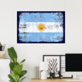 Poster Drapeau de Grunge pour les fans de La Albiceleste (Bureau à domicile)