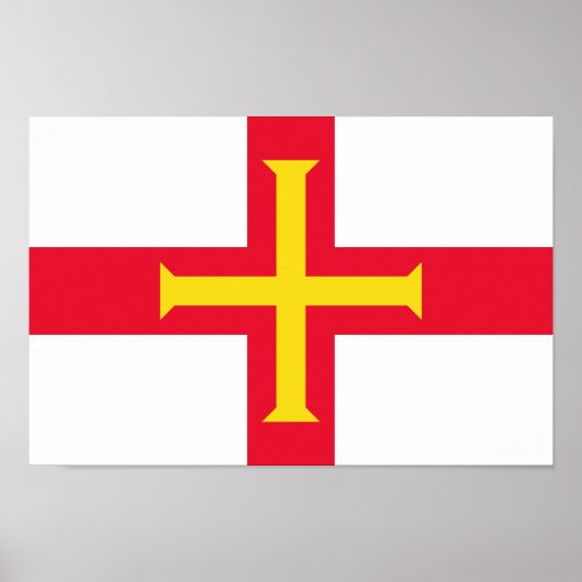 Poster Drapeau de Guernesey (Devant)