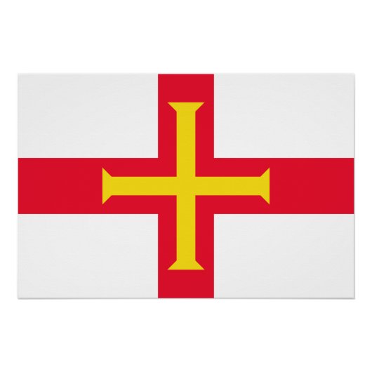 Poster Drapeau de Guernesey (Devant)
