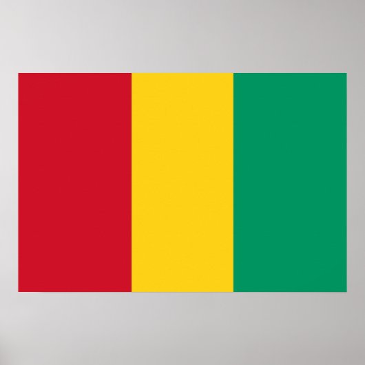 Poster Drapeau de Guinée (Devant)