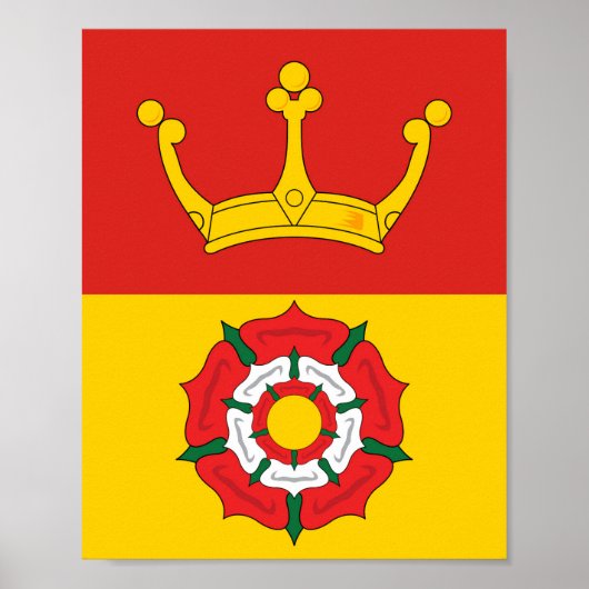 Poster Drapeau de Hampshire (comté du Royaume-Uni) (Devant)