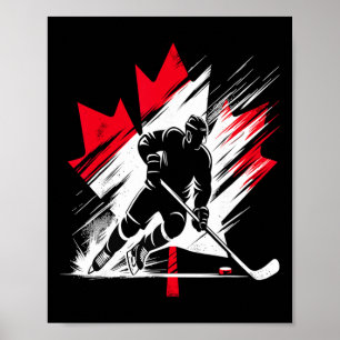 Poster Drapeau de hockey Canada