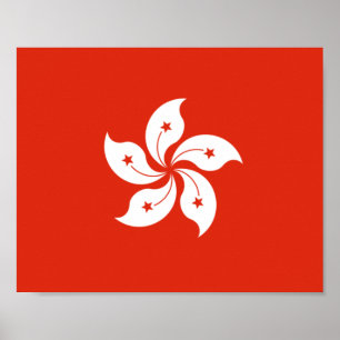 Poster Drapeau de Hong Kong