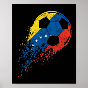 Poster Drapeau de joueur de football de fierté vénézuélie