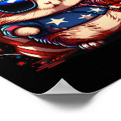 Poster Drapeau De Juillet Patriotique Hamster Us (Coin)