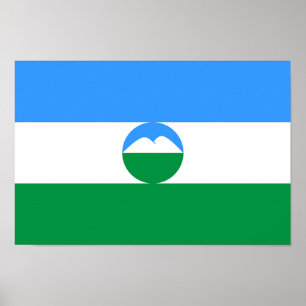 Poster Drapeau de Kabardino-Balkarie