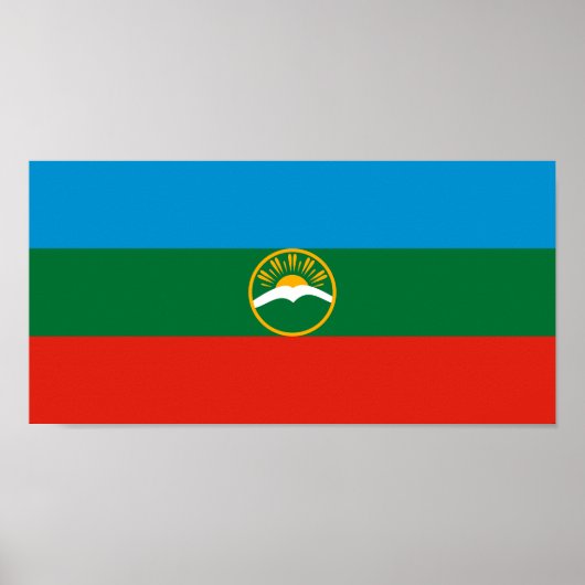 Poster Drapeau de Karatchaïevo-Tcherkessie (Devant)