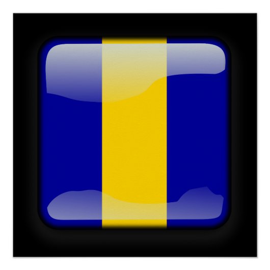 Poster Drapeau de la Barbade (Devant)