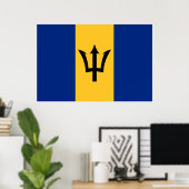 Poster Drapeau de la Barbade (Bajan) (Bureau à domicile)