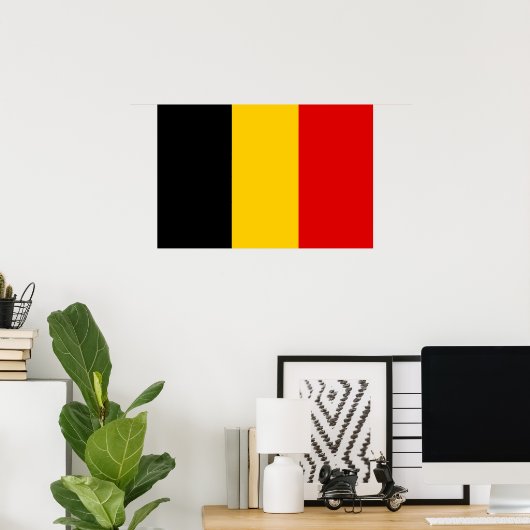 Poster Drapeau de la Belgique (Bureau à domicile)
