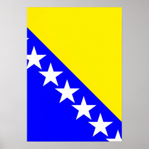Poster Drapeau de la Bosnie-Herzégovine