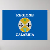 Poster Drapeau de la Calabre, Italie (Devant)