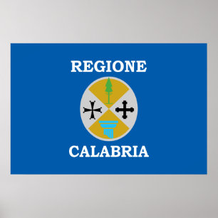 Poster Drapeau de la Calabre, Italie