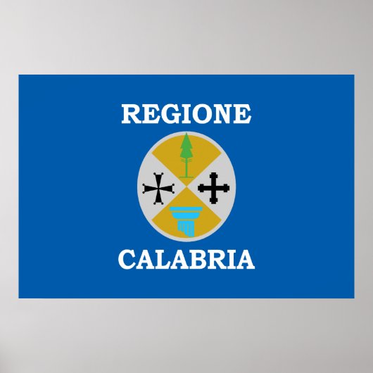 Poster Drapeau de la Calabre, Italie (Devant)