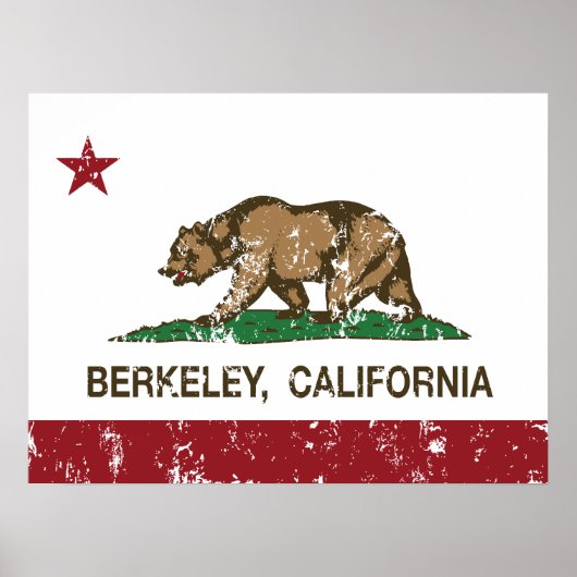 Poster drapeau de la californie berkeley en détresse (Devant)