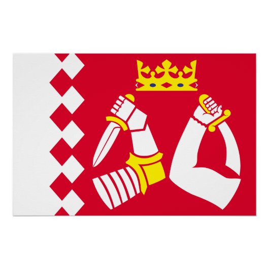 Poster Drapeau de la Carélie du Nord (Devant)