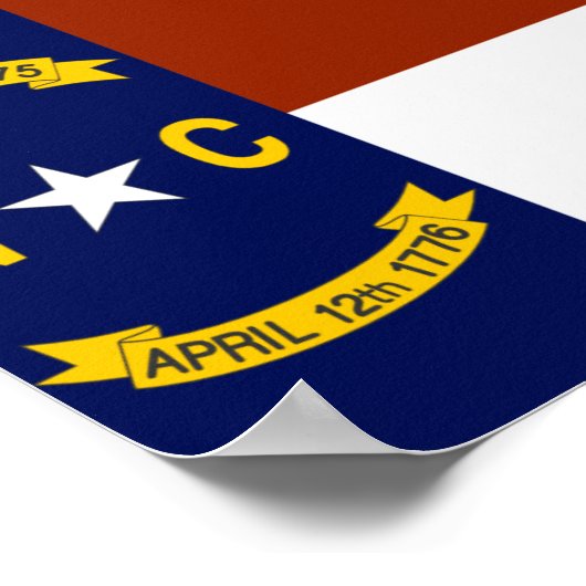 Poster Drapeau de la Caroline du Nord (Coin)