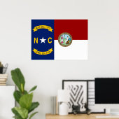 Poster Drapeau de la Caroline du Nord (Bureau à domicile)